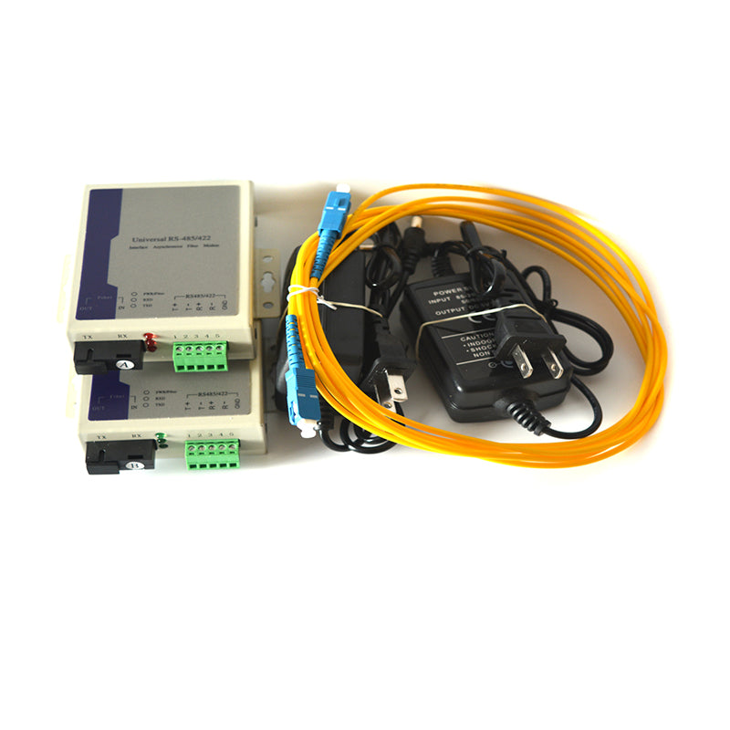 RS485 data Extenders over Fiber Optic A pair,1 Bidirectional Universal RS485 fiber converters, SC singlemode up 20Km,Multimode 500m