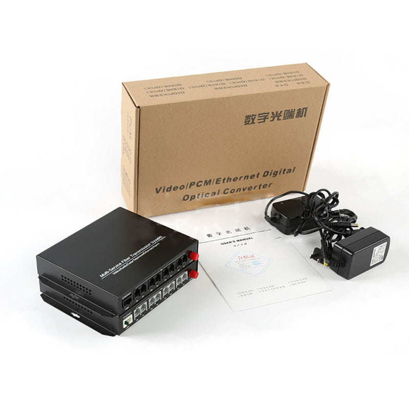 8 Channel POTS Telephone and RJ45 Ethernet over Fiber Optic Extenders 1 Set ,PBX FXO/ FXS phone fiber converters FC Singlemode single fiber 20Km Support Called Id Ring And Fax