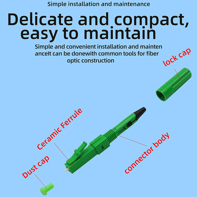 Fiber Quick Assembly Connector LC/UPC LC/APC Fiber Optic Fast Connector 20Pcs