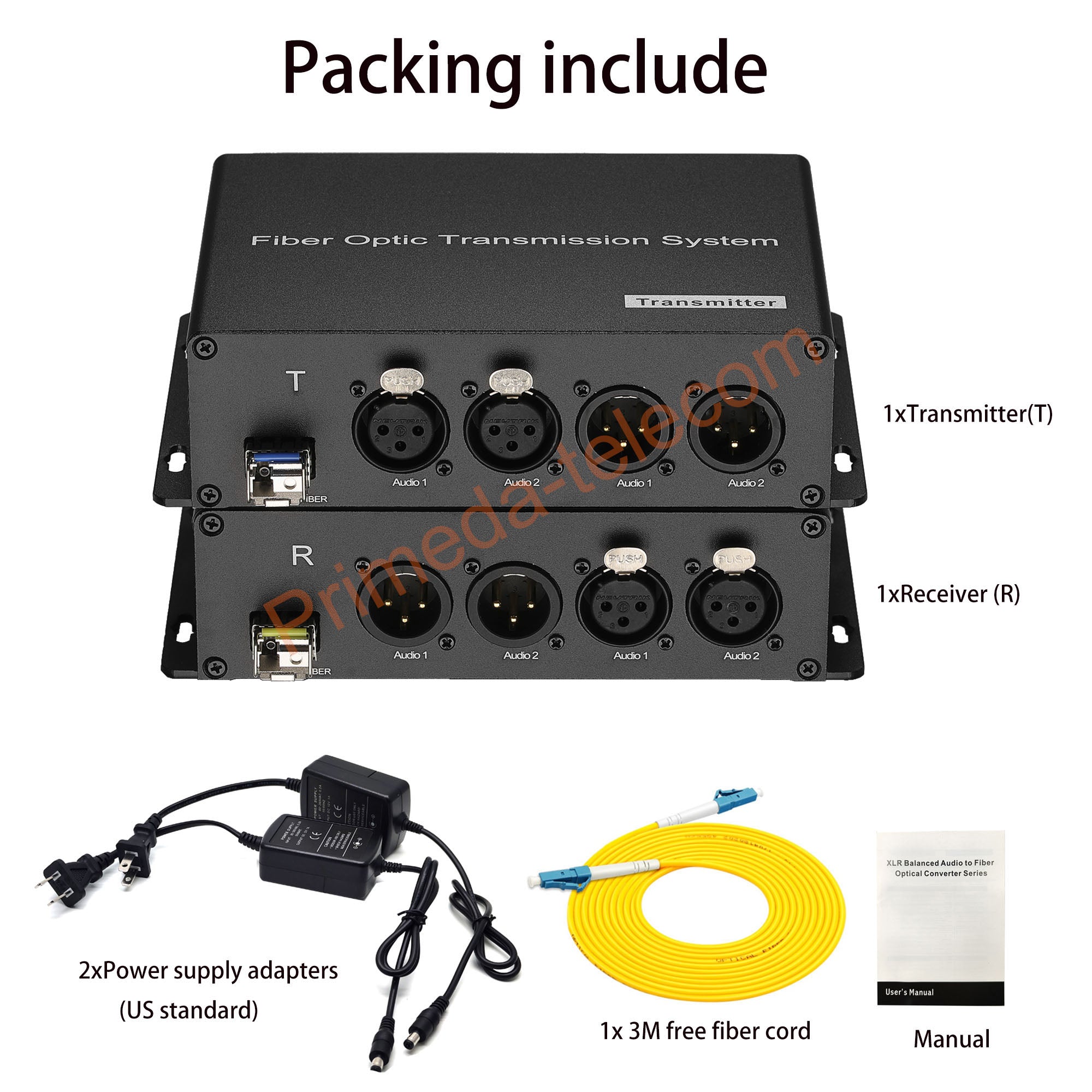 XLR Balanced Audio over Fiber Optic Extender A Pair- Singlemode up 20Km LC SFP Include Uncompressed Broadcast grade Professional Crystal Clear Sound