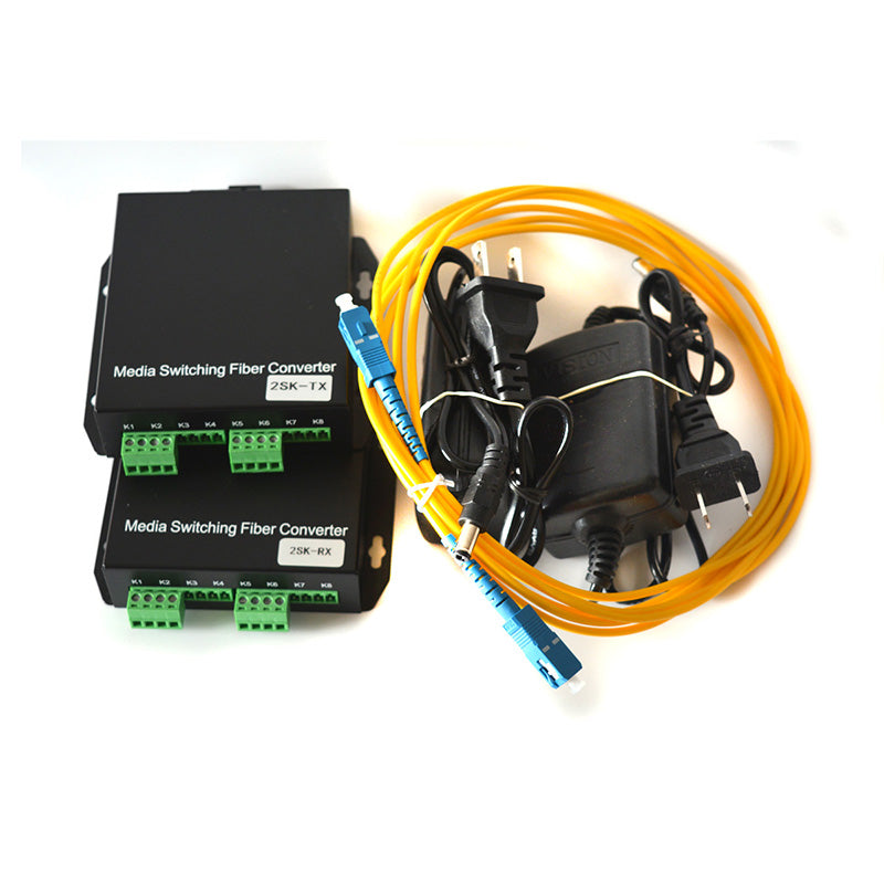 2 channel Bidirectional Contact closure over Fiber optic converters a set- SC Singlemode Fiber up to 20Km, Multimode 500M for Door Open and Door Close,Entry Access Control,Alarm System and More
