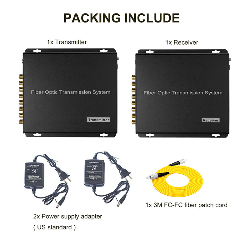 4 port BIDI RCA Audio Fiber Converters,Unbalanced RCA Analog Audio Extender 2 in 2 out