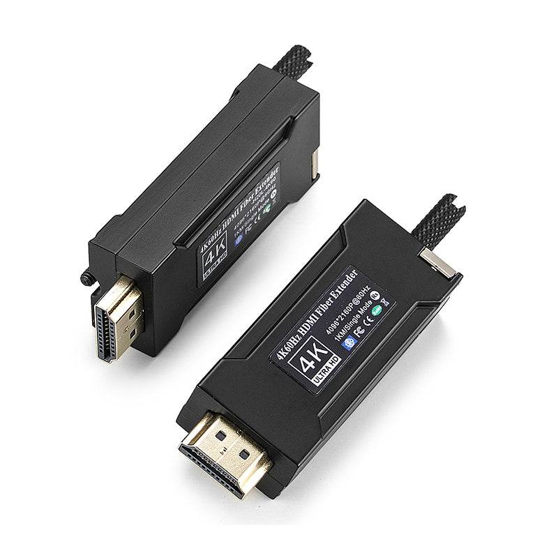 Mini 4K@60Hz HDMI over Fiber Converter, LC Singlemode Single Fiber Up 1Km,EDID,with Lock Uncompressed No Loss High Speed 10Gbps ,A pair