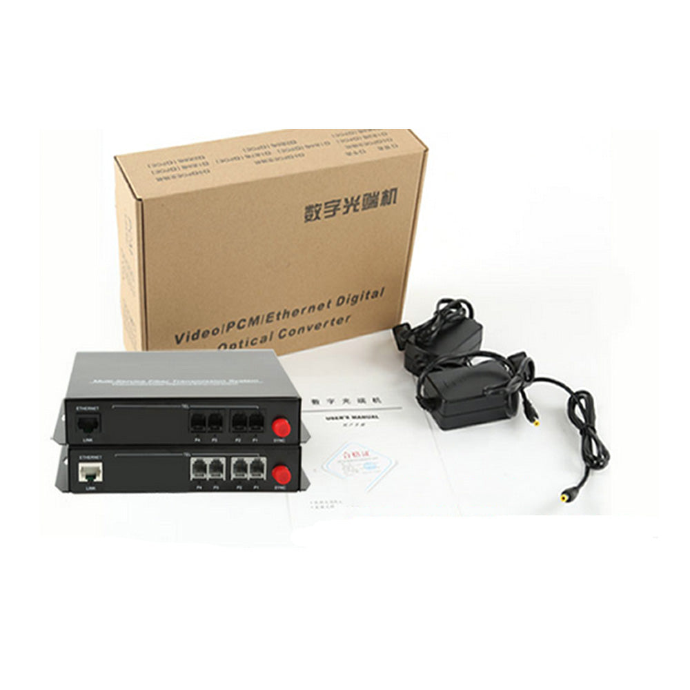 4 Channel POTS RJ11 Telephone RJ45 Ethernet over Fiber Optic Extenders 1 Set ,PBX FXO/ FXS phone fiber converters FC Singlemode single fiber 20Km Support Called Id Ring And Fax