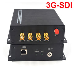 Conversores de vídeo, audio y Ethernet 3G-SDI de 4 canales sobre fibra, un set, FC monomodo sin comprimir 20 km, compatible con HD-SDI SD-SDI, soporta 1080P 60 Hz máx.
