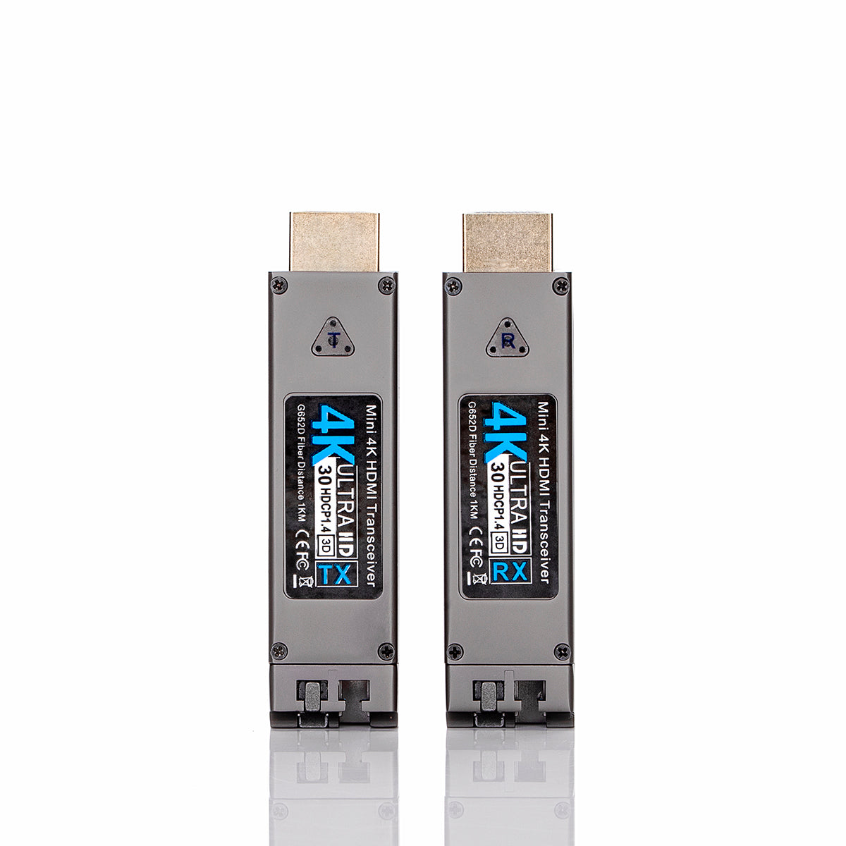 Mini 4K HDMI Fiber Optic Converter, HDMI Fiber extender, LC Singlemode single Fiber up to 3280FT/1000M, Multimode up to 980FT/300m, A pair