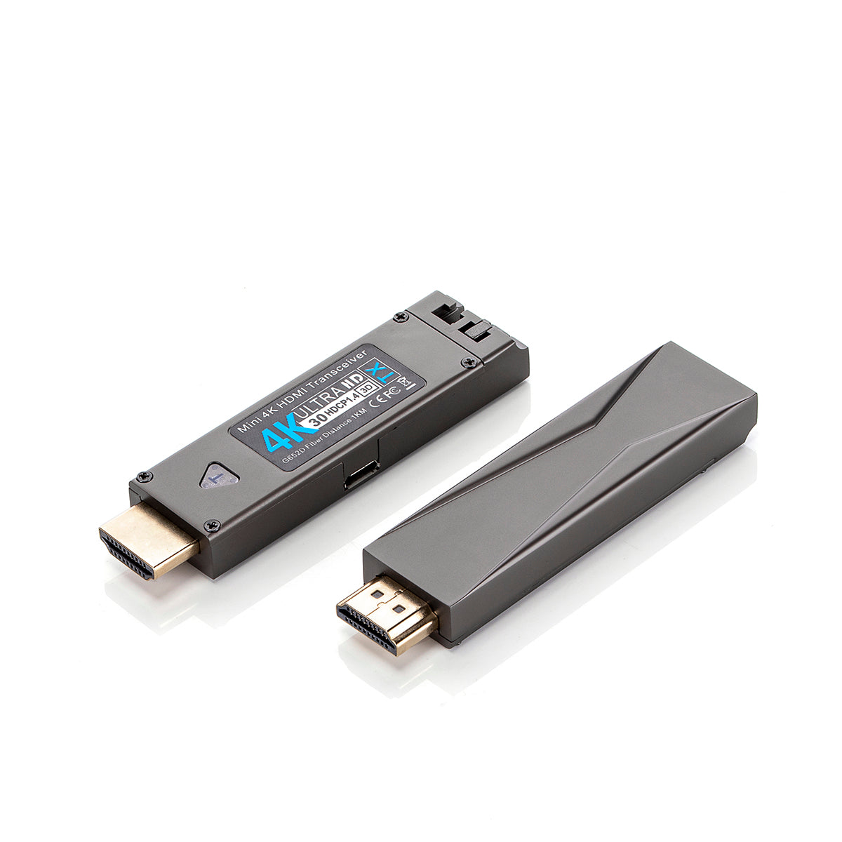 Mini 4K HDMI Fiber Optic Converter, HDMI Fiber extender, LC Singlemode single Fiber up to 3280FT/1000M, Multimode up to 980FT/300m, A pair