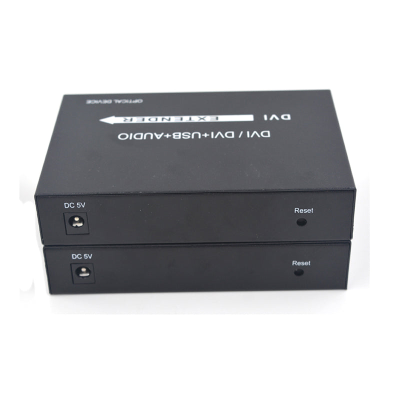 DVI video over Fiber Optic Extender with KVM USB and Stereo 3.5mm Audio, 1080P Full HD DVI Audio Video optical converters,SC Singlemode single fiber Up to 20Km(12.4mi) A set