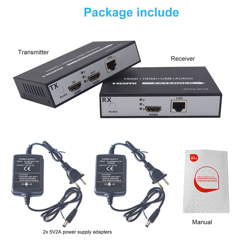 HDMI over Ethernet Extender Over CAT5e/CAT6 A set, Full HD 1080P  - Up to 492 Ft - Low Latency