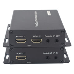 HDMI Fiber Optic Extender with KVM USB and 3.5mm Audio/IR Full HD 1080P HDMI to SC Single Mode Fiber Optic Cable up to 12.4mile/20Km, Multimode up to 1640FT/500m. A Pair