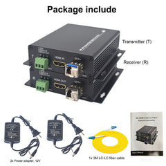 4K HDMI RS232 over Fiber Optic Converters,with Two 10G SFP transceiver,LC Singlemode Single Fiber up to 10Km, Multimode 500m- A Pair.
