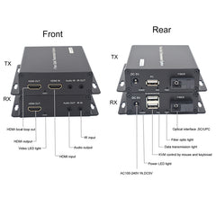 HDMI over Fiber Optic Extender with KVM and 3.5mm Audio and IR -Full HD 1080P HDMI to Fiber Optic converter Single-Mode up 20KM,Multimode 500m