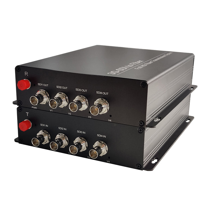 Professional 4 channel 3G-SDI HD-SDI Fiber Converters,Uncompressed HD Video Audio transmission by Fiber,Singlemode up to 20Km Support 3G SDI, HD SDI Camera