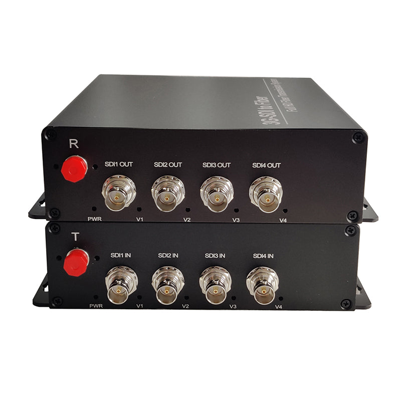 Professional 4 channel 3G-SDI HD-SDI Fiber Converters,Uncompressed HD Video Audio transmission by Fiber,Singlemode up to 20Km Support 3G SDI, HD SDI Camera