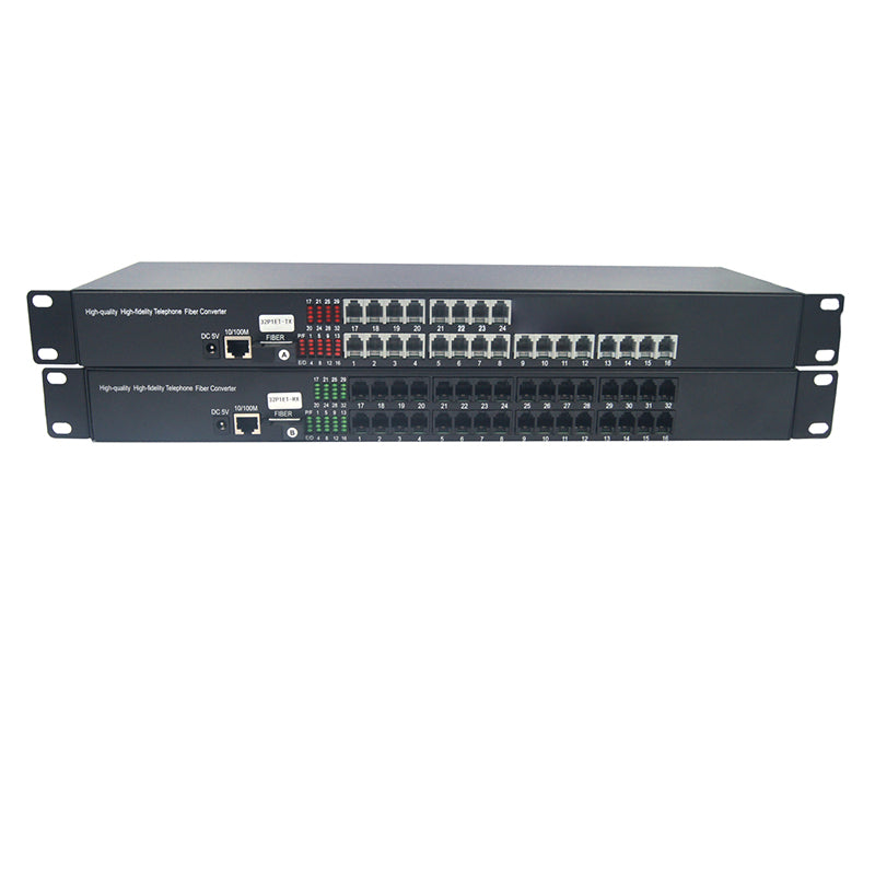 24 port POTS Telephones And 100M Ethernet Over Fiber Extenders 1 Set - Phone Lines POTS Over Fiber Optic Converter,Single Mode 20Km And Multimode 500m, Support Called Id, Ring And Fax