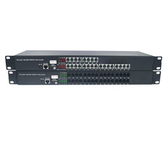24 port POTS Telephones And 100M Ethernet Over Fiber Extenders 1 Set - Phone Lines POTS Over Fiber Optic Converter,Single Mode 20Km And Multimode 500m, Support Called Id, Ring And Fax