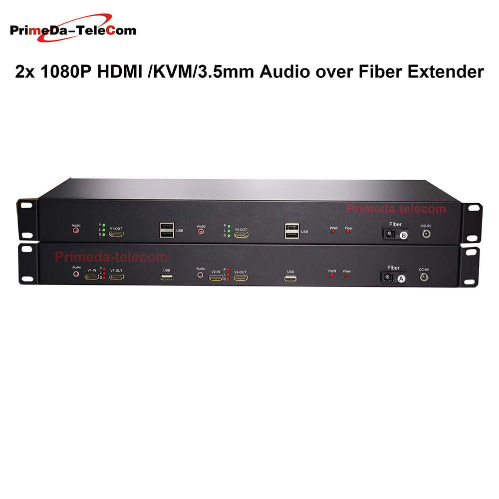 2/4/8 ports 1080P HDMI over Fiber Optic Extender Media Converter with KVM and independent 3.5mm Audio -SC Singlemode Single Fiber Up 20Km
