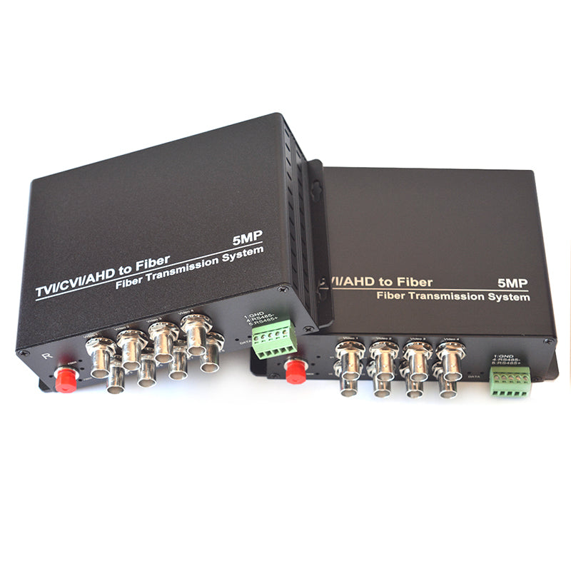 5MP Video over Fiber optic Converters,BNC coax HD Video to fiber extenders, Support 5MP 4MP 3MP 2MP 1080p TVI CVI AHD HD Camera, A pair