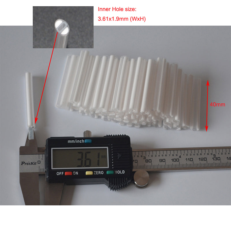 Ribbon Mass Fiber optic Splice Fusion Protection sleeves Clear, Dual ceramic D-shape strength,  100pcs