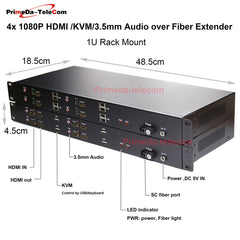 2/4/8 ports 1080P HDMI over Fiber Optic Extender Media Converter with KVM and independent 3.5mm Audio -SC Singlemode Single Fiber Up 20Km