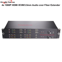 2/4/8 ports 1080P HDMI over Fiber Optic Extender Media Converter with KVM and independent 3.5mm Audio -SC Singlemode Single Fiber Up 20Km