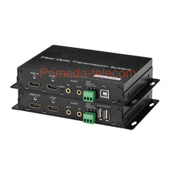4K HDMI Over Fiber Converter LC with KVM USB and 3.5mm audio and RS232 RS485 Singlemode up 10Km Uncompressed 10G SFP Transceiver Included up 4K@ 60Hz A Pair
