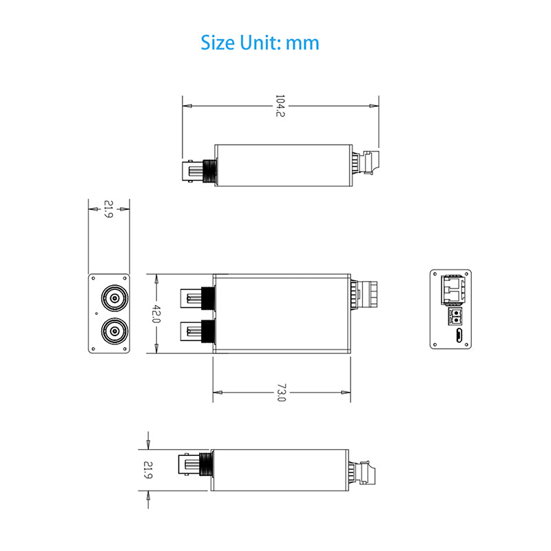 Mini 3G-SDI Video over Fiber Optic Converters,LC Singlemode up 20Km with 2 SFP Optical Module for 3G-SDI,HD-SDI Camera