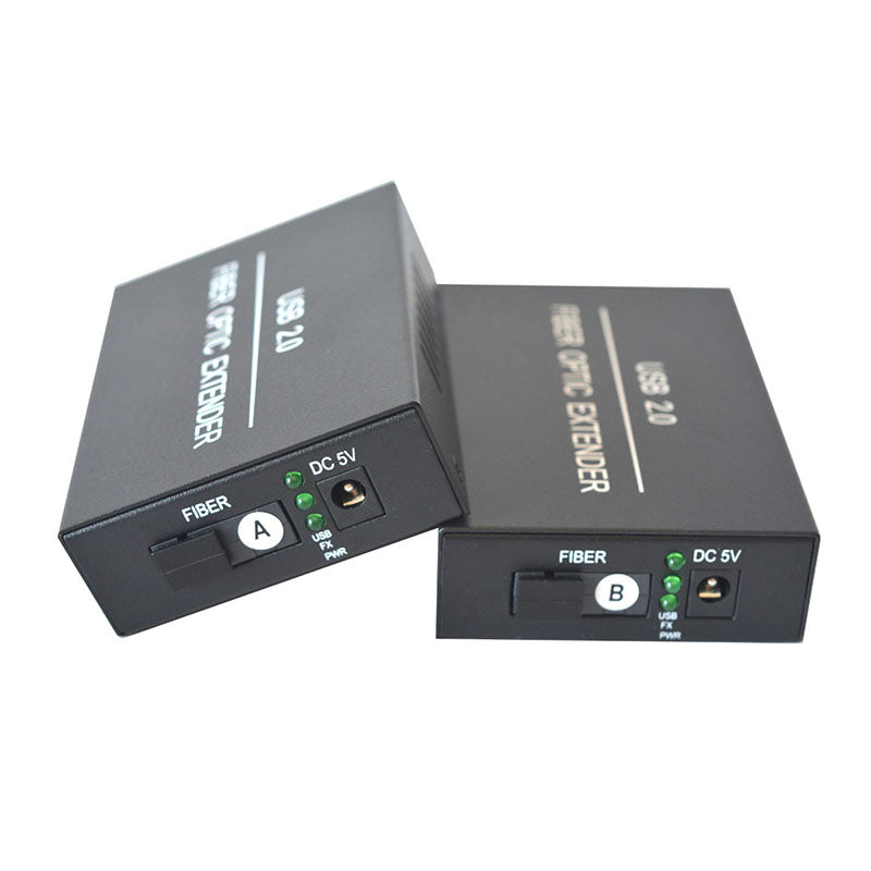 USB2.0 over fiber Extenders 1 in 2 out - 1x2 USB Fiber optic converters adapter splitter Singlemode single fiber up 20Km A set for U disk USB cameras printer scanner