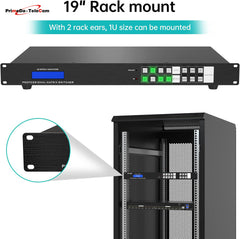 4K HDMI Matrix Switch 4X4, 4K 30Hz Rack Mount Switcher Splitter with Backlit RS232 LAN Port and EDID, Built-in US ADI Chip (4 in 4 Out)