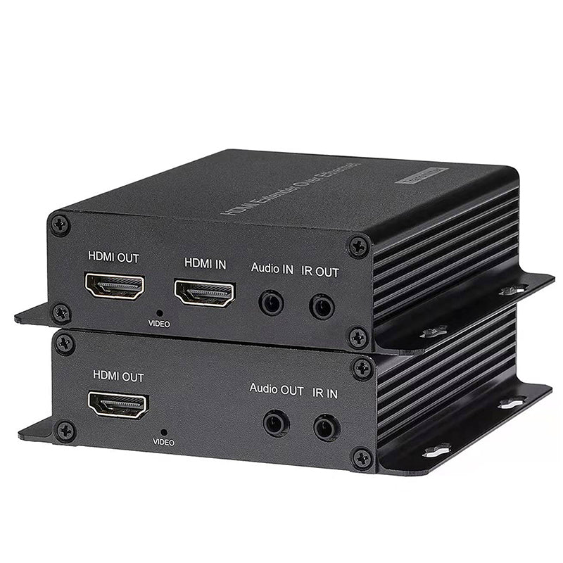 HDMI over Ethernet Converters with KVM 3.5mm Audio IR,HDMI over RJ45 Extenders Up to 656FT(200m) by Network Cable Cat5e Cat6 Cat7, Full HD 1080P -A Pair