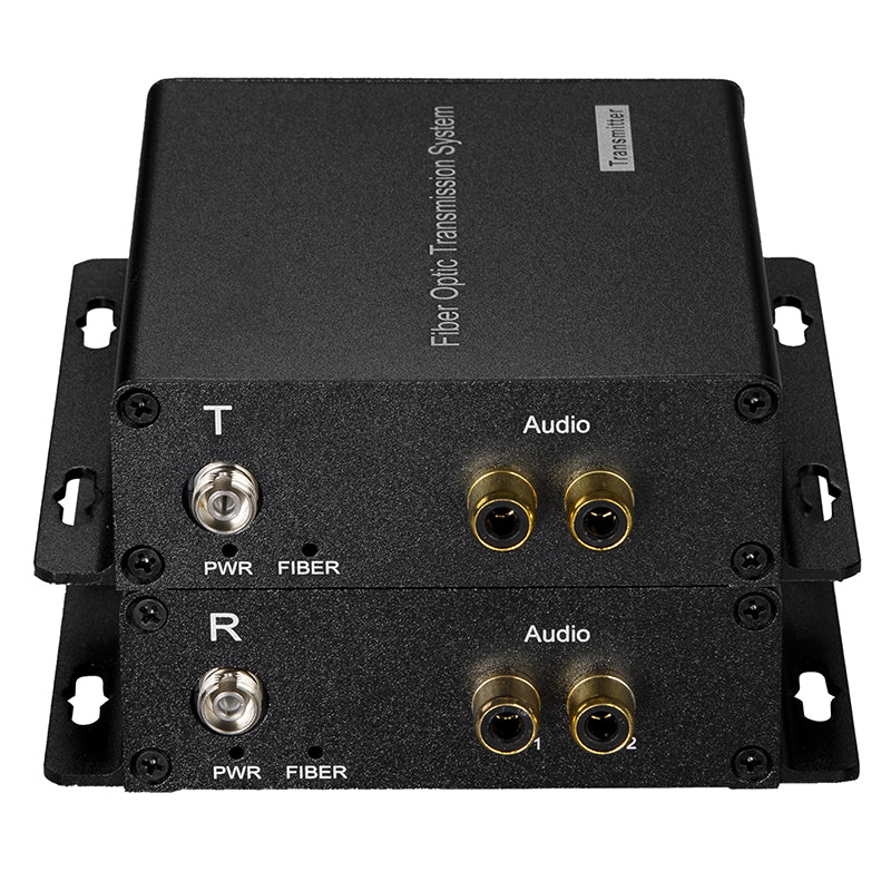 2 port Analog Audio Fiber Converters,Unbalanced RCA over fiber extender for Broadcast 1 pair