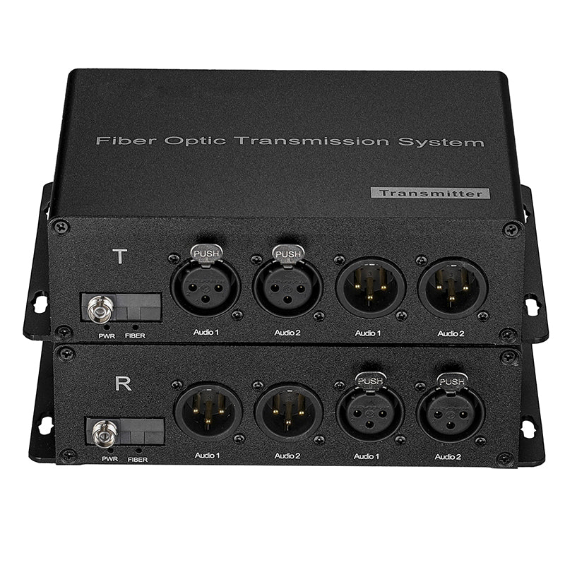 2 Bidirectional  XLR Balanced Audio Over Fiber Optic Extender Singlemode Fiber up 20Km LC SFP Include Uncompressed No delay Professional grade Crystal Clear Sound