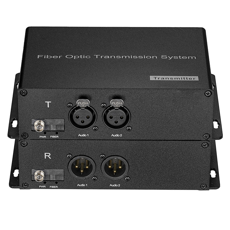 2 XLR Balanced Audio Over Fiber Optic Extender Singlemode Fiber up 20Km LC SFP Include Uncompressed No delay Professional grade Crystal Clear Sound
