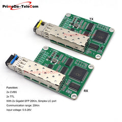 2 CVBS Video 2 TTL over Fiber Optical Transceiver Module Controller for FPV drones 1.25G SFP 20Km TX 1310 RX 1550nm