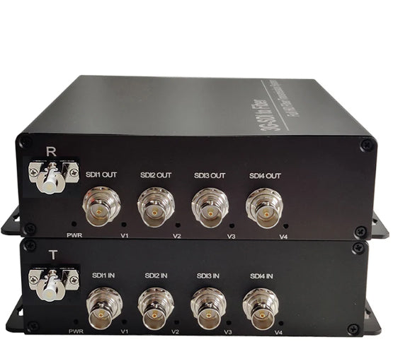 Professional 4 channel 3G-SDI HD-SDI Fiber Converters,Uncompressed HD Video Audio transmission by Fiber,Singlemode up to 20Km Support 3G SDI, HD SDI Camera