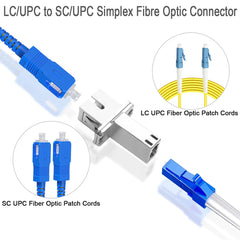 LC Female to FC SC ST Female Hybrid Fibre Optic Connector Adapter SM 9/125μm Simplex Fibre Optic Converter Coupler, for Optical Power Meter Red Light Pen FTTH Patch Cord Pigtail,1PCS