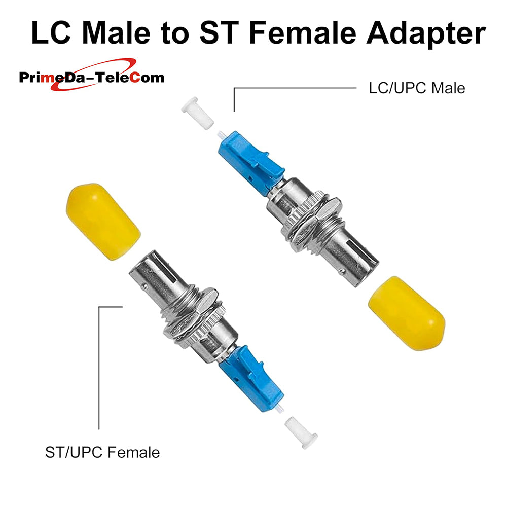 Visual Fault Locator Fiber Adapter, Fiber Optic Connector, Single Mode 9/125um LC Male to ST/FC/SC Female Hybrid Optical Fiber Convertor Adapter Compatible with Optical Power Meter Visual Fault Locator,1PCS