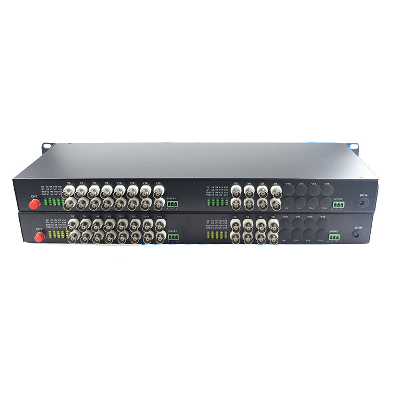 24 port Analog video fiber converters A set. RS485 PTZ,  PAL NTSC SECAM video over fiber extenders, FC Singlemode up 20Km for Remote Video monitoring, Security Systems more