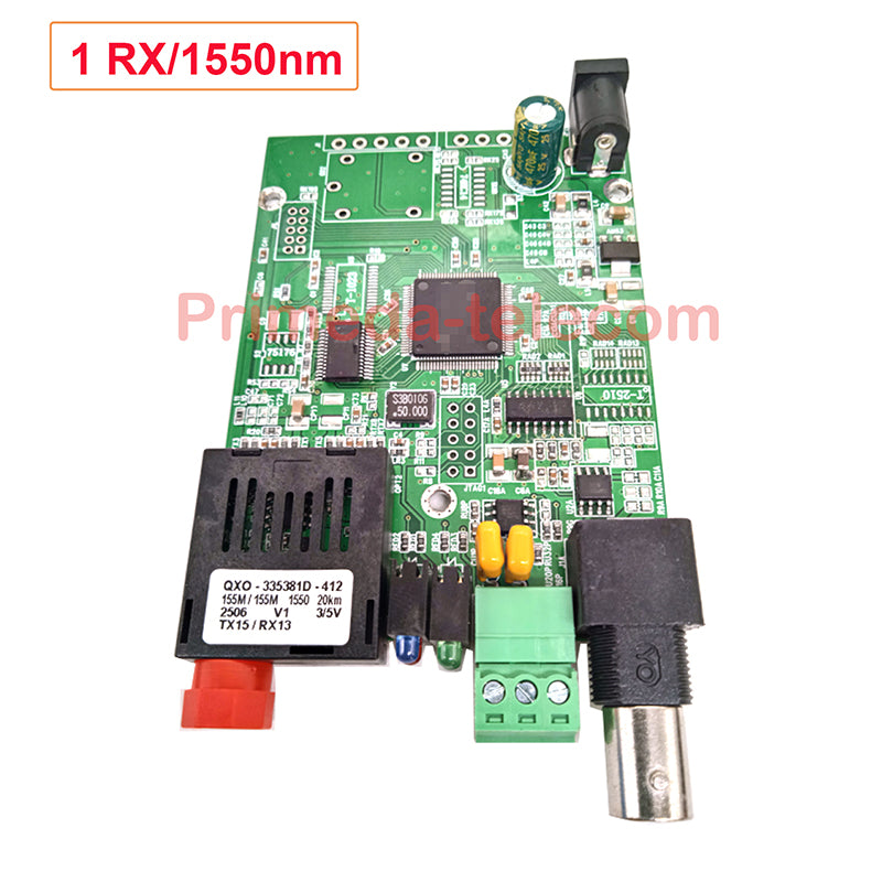 1 Cvbs Analog Video over Fiber Optic Converter with RS485 data for PTZ, FC Optical tranceiver Singlemode Single Fiber Up 20Km for Analog Camera