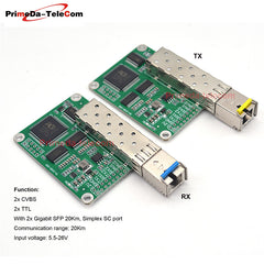 2 CVBS Video 2 TTL over Fiber Optical Transceiver Module Controller for FPV drones 1.25G SFP 20Km TX 1310 RX 1550nm