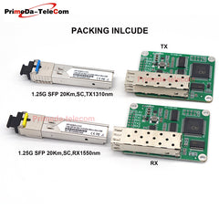 2 CVBS Video 2 TTL over Fiber Optical Transceiver Module Controller for FPV drones 1.25G SFP 20Km TX 1310 RX 1550nm