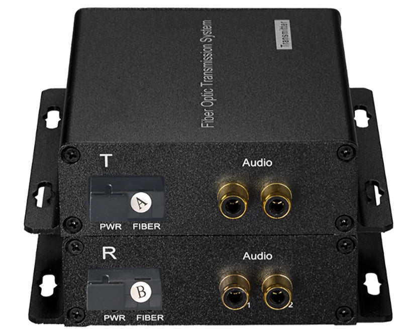 2 port Analog Audio Fiber Converters,Unbalanced RCA over fiber extender for Broadcast 1 pair