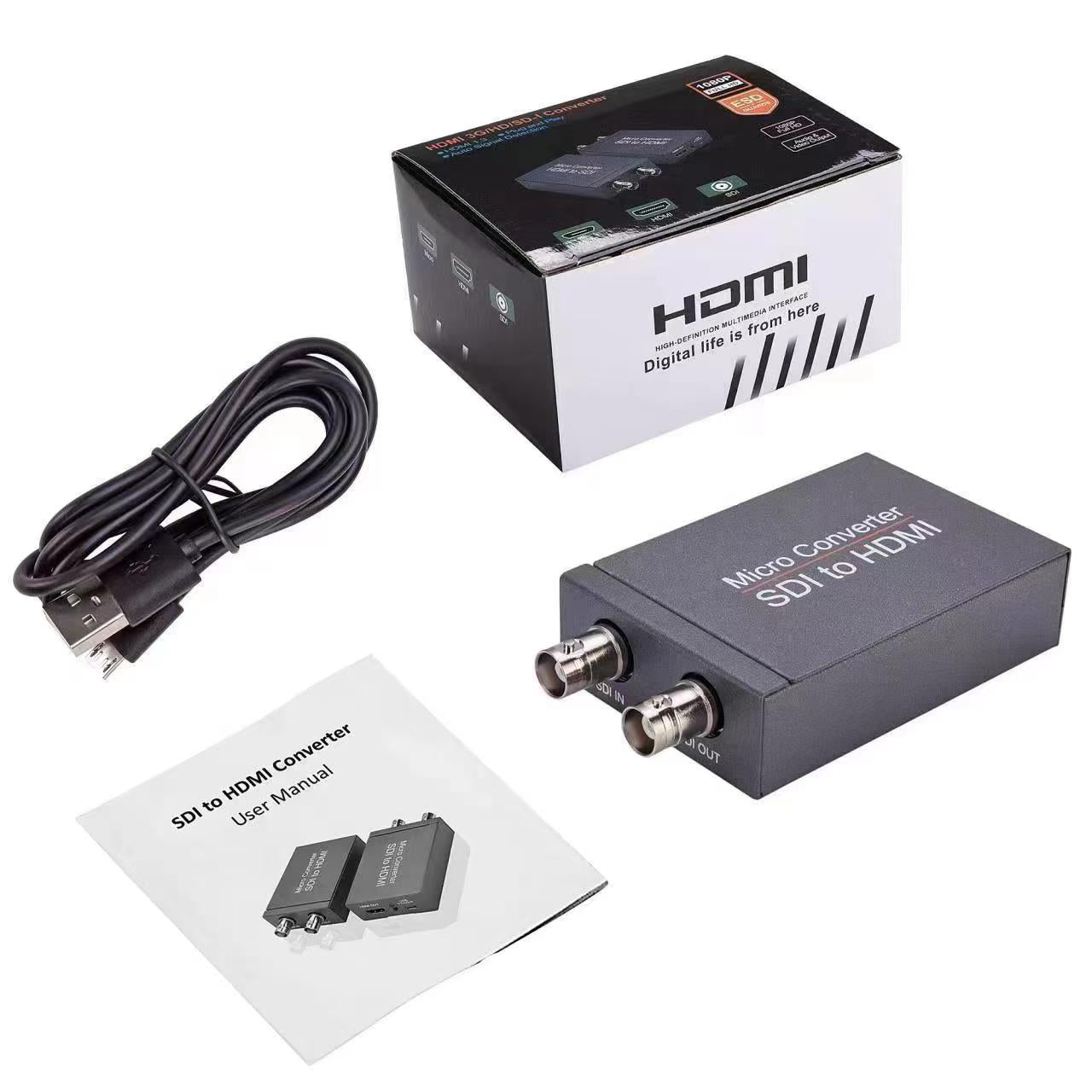 Adaptador Convertidor Micro SDI a HDMI, Soporta 3G HD SDI, 1 Unidad
