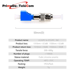 Visual Fault Locator Fiber Adapter, Fiber Optic Connector, Single Mode 9/125um ST Male to LC/FC/SC Female Hybrid Optical Fiber Convertor Adapter Compatible with Optical Power Meter Visual Fault Locator,1PCS