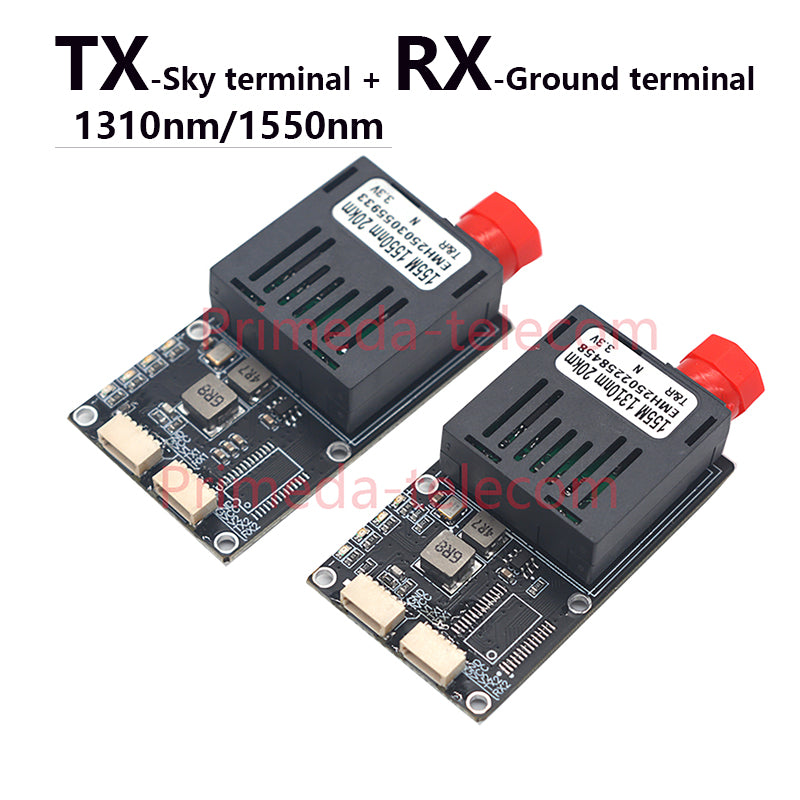 1 Analog Video and 2 RS232 data over Fiber Optical Transceiver Module TX 1310nm & RX 1550nm FC Singlemode up 20Km A pair