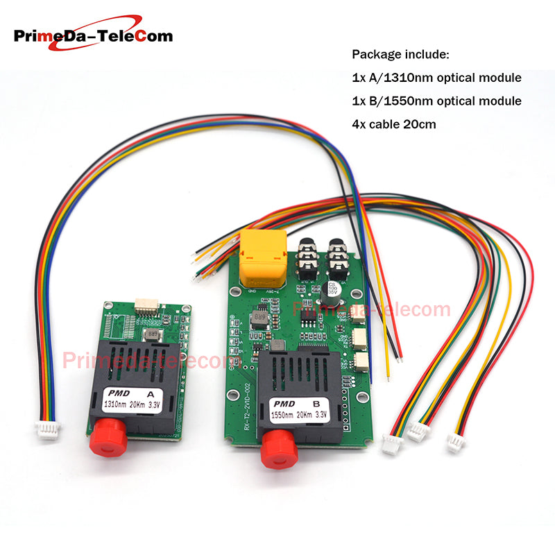 Video TTL Sbus Optical Transceiver Module FC/UPC DC 5.5-26V 3.5mm Video XT60 Power for Drones SM 20Km/40Km/60Km/80Km