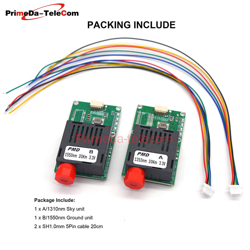 Video TTL UART SBUS Optical Transceiver Module over Fiber Optic Converter FC/UPC DC 5.5-26V for FPV Drones SM 20Km/40Km/60Km/80Km Anti-Interference